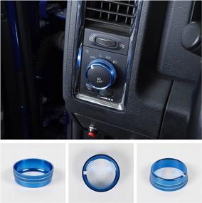 img 2 attached to 🔵 Enhance Your Dodge RAM's Style with Voodonala Aluminum Headlight Switch Knob Cover for 2010-2017 RAM, Blue 1pc