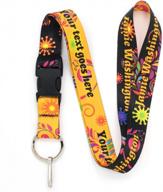 customizable bright floral lanyard by buttonsmith - add your own text - includes buckle and flat ring - made in the usa logo