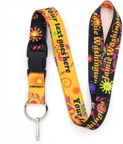 img 4 attached to Customizable Bright Floral Lanyard By Buttonsmith - Add Your Own Text - Includes Buckle And Flat Ring - Made In The USA