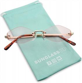 img 1 attached to 90'S Retro Vintage Small Tiny Narrow Rimless Oval Geometric Designer Sunglasses From SunglassUP!