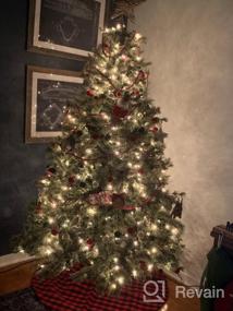 img 7 attached to Стильная юбка для рождественской елки ручной работы - наслаждайтесь Рождеством с 54-дюймовым черно-белым рисунком в клетку EDLDECCO в клетку Buffalo