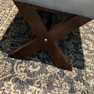 img 1 attached to Beige Fabric Storage Bench With X-Shaped Wooden Legs - 36" Upholstered Entryway Seat For Living Room, Hallway And End Of Bed review by Anthony Mayes