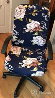 img 1 attached to Floral Office Chair Makeover: WOMACO High Back Chair Cover - Yellow Flower Print, Large review by Ken Pinell