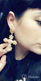 img 5 attached to Big Cross Earrings,Color Crystal Baroque Drop Dangle Earrings For Women Teens Girls Bar Party Gifts