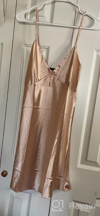 img 1 attached to Silky Satin Pajama Set For Women - Elegant Robe And Sexy Slip Nightgown 2-Piece Sleepwear Set In Luxurious Silk Fabric review by Robert Cole