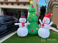 img 1 attached to 8Ft Christmas Inflatable Tree With Snowman Decoration - Color Changing Lights, Outdoor Blow Up Xmas Decor For Yard Lawn Garden By SEASONJOY review by Melissa Brown