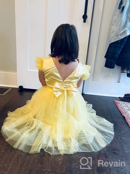 img 1 attached to Elegant Adaniwli Big Girls Backless Bridesmaid Dress: Stunning Tulle Wedding Flower Girl Dress! review by Heather Wilson