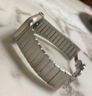 img 1 attached to Surace Stainless Steel Link Bracelet Replacement For Apple Watch Series 4 44Mm Band With Butterfly Folding Clasp Compatible For Apple Watch 42Mm Series 3/2/1(Silver) review by Matthew Nielsen