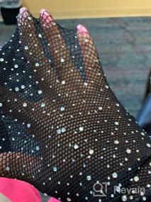 img 8 attached to LUCKELF Girls Fishnet Tights: Sparkling Rhinestone Hollow Out Pantyhose in 12 Vibrant Colors