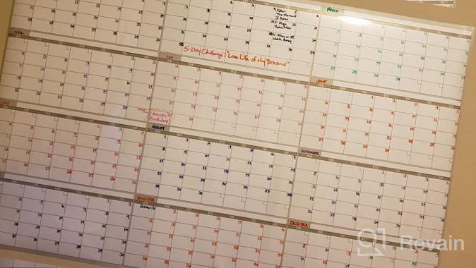 img 1 attached to Maximize Productivity With Our Jumbo Laminated Yearly Wall Calendar - 12 Months, 38"X72" For Home, Office, And School Projects review by Guadalupe Culii