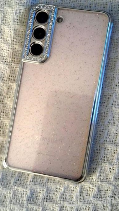 img 1 attached to Sparkling Clear Gold Glitter Diamond Bumper Cover With Camera Protection For Samsung Galaxy S22 - Compatible With 6.1 Inch Model, Ideal For Women And Girls - By OCYCLONE review by Coby Hall