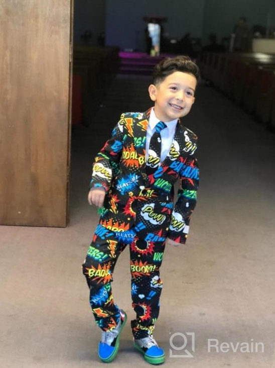 img 1 attached to 🎉 OppoSuits Boys Badaboom Party Suit: Trendy Boys' Clothing for Parties and Celebrations review by Mark Raj