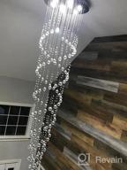 img 1 attached to SM Saint Mossi Modern K9 Crystal Spral Raindrop Chandelier Lighting Flush Mount Crystal Chandeliers, Crystal Light Fixture, 8 GU10 Bulbs Required D24 X H69 review by Eddie Orrell