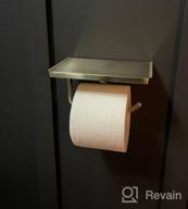 img 1 attached to Wall-Mounted Toilet Paper Holder With Phone Shelf And Storage - Luxe Bronze Bathroom Accessory In Brushed Rose Gold review by Patrick Hamman