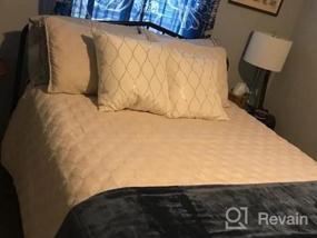 img 8 attached to King Size All Seasons White Quilt Set - Exclusivo Mezcla Bedspread/Bedding Coverlet With 2 Pillow Shams, Lightweight & Soft