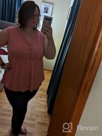 img 1 attached to 👚 PINKMSTYLE Women's Button Up V Neck Tank Tops: Chic Sleeveless Babydoll Peplum Shirts for Casual Henley Blouse review by Shakim Yates