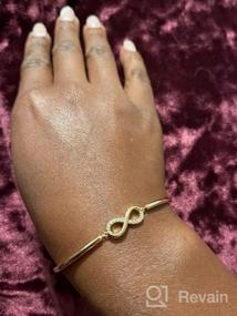 img 6 attached to 🎁 Elegant E 14K Gold Plated Infinity Love Bangles Bracelets: Timeless Womens Adjustable Gold Chain Bangle Bracelet - Ideal Mother's Day Jewelry Gift for Mom, Wife, Daughter, Sisters, Friendship, and Girlfriend