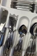 img 1 attached to Deedro 60 Piece Stainless Steel Flatware Set: Complete Service For 12 With Mirror Polished Finish, Durable Cutlery Set For Home Kitchen, Dishwasher Safe review by Keith Barra