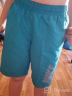 img 1 attached to Nike Boys' Solid Lap 🩲 Volley Short Swim Trunk with Big Logo review by Joshua Bell
