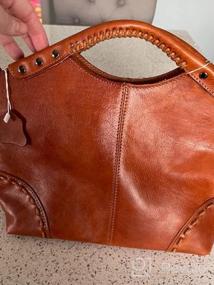 img 5 attached to Стильные винтажные кожаные сумки Heshe - идеальная сумка-портфель через плечо для женщин
