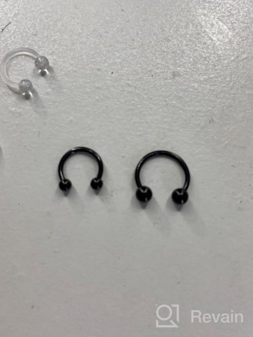 img 1 attached to 16G Surgical Steel Piercing Jewelry Set - Horseshoe, Cartilage, Helix, Tragus, Eyebrow, Lip Hoops, Retainers - 36-40 Pcs For Women And Men - Available In 8Mm And 10Mm Sizes - Ftovosyo review by Matt Reid
