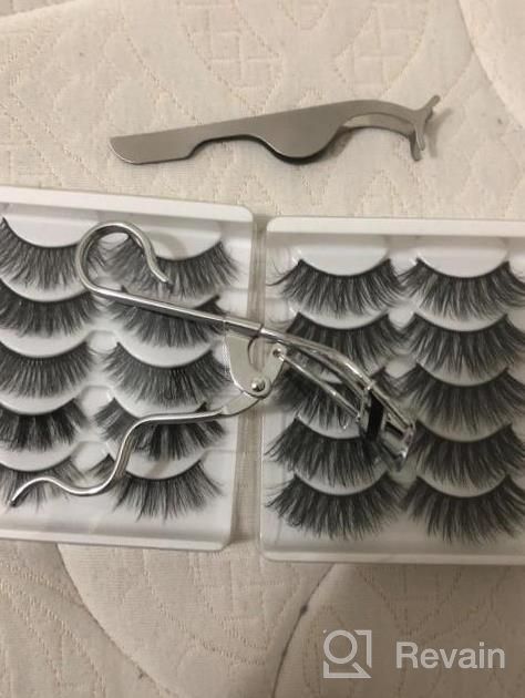 img 1 attached to Get Naturally Stunning Lashes: CINLITEK 10 Pairs 5 Styles Reusable 3D Handmade Mink False Eyelashes Set With Free Applicator And Lash Curler review by Chris Perez