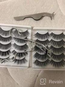 img 5 attached to Get Naturally Stunning Lashes: CINLITEK 10 Pairs 5 Styles Reusable 3D Handmade Mink False Eyelashes Set With Free Applicator And Lash Curler