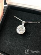 img 1 attached to 🤩 Stunning Cate & Chloe Sophia Silver Halo Pendant Necklace - 18k White Gold Plated Circle Design with Solitaire Cubic Zirconia Diamond Cluster - Perfect for Weddings and Anniversaries! review by Shannon Hernandez