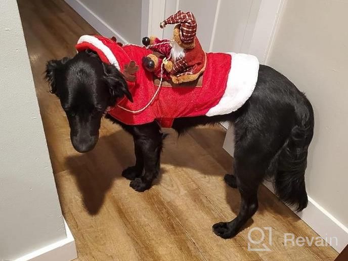 img 1 attached to XX-Large Red Santa Claus Riding Dog Costume For Christmas Party Outfit - Lewondr Pet Apparel review by Jerry Mills
