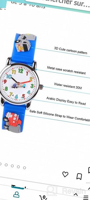 img 1 attached to Venhoo Kids 3D Cartoon Dinosaur Watch - Waterproof Silicone Wristwatch for Boys and Girls Ages 3-10 review by Philip Breeze