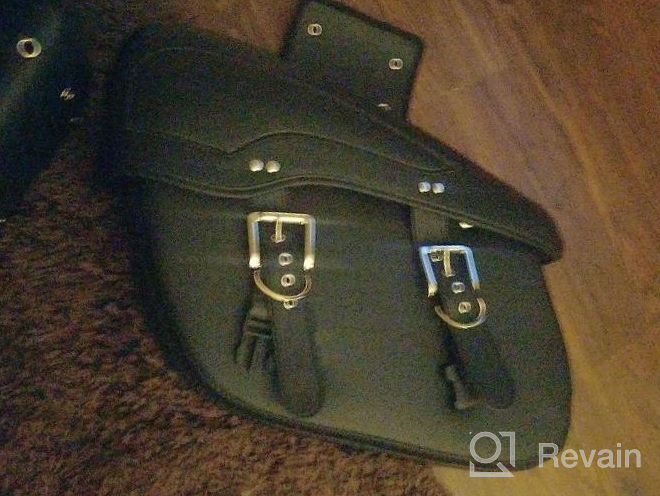 img 1 attached to Waterproof Synthetic Leather Saddle Bags For Motorcycles - Universal Fit For Harley, Yamaha, Kawasaki, Suzuki, Ducati & More review by Craig Waters