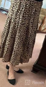 img 5 attached to MEROKEETY Женская юбка в стиле бохо с леопардовым принтом Плиссированные юбки-миди трапециевидной формы