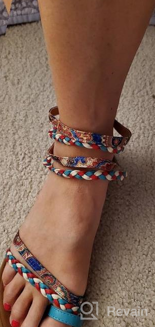 img 1 attached to Gracosy Summer Sandals For Women: Fashion Bohemia Beach Shoes With Zipper & Woven Straps review by Duane Rogers