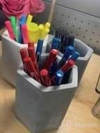 img 1 attached to Organize Your Office Supplies In Style With MyGift'S Hexagon Cement Storage Cups In Multi-Colors review by Michelle Taylor
