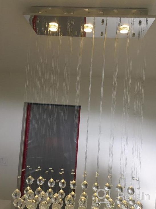 img 1 attached to Saint Mossi 3-Light K9 Crystal Chandelier: Modern Flush Mount Ceiling Pendant With Raindrop Design H33 X W10 X L25 review by Eric Rodriguez