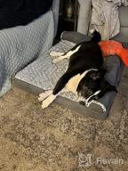 картинка 1 прикреплена к отзыву Furhaven Large Memory Foam Dog Bed Plush & Almond Print L Shaped Chaise W/ Removable Washable Cover - Gray Almonds, Large от Jason Flippen