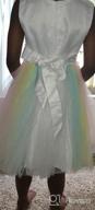 img 1 attached to 🌈 Meiqiduo 2-14T Rainbow Flower Girls Dress with Tulle, 3D Embroidery, Ideal for Princess Party, Birthday, and Formal Occasions review by Aravind Joshi