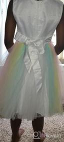 img 5 attached to 🌈 Meiqiduo 2-14T Rainbow Flower Girls Dress with Tulle, 3D Embroidery, Ideal for Princess Party, Birthday, and Formal Occasions