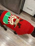 картинка 1 прикреплена к отзыву KYEESE Valentine'S Day Small Dog Sweaters With Leash Hole Turtleneck Dog Knitting Sweater In Heart Leopard Pattern от Chad Young
