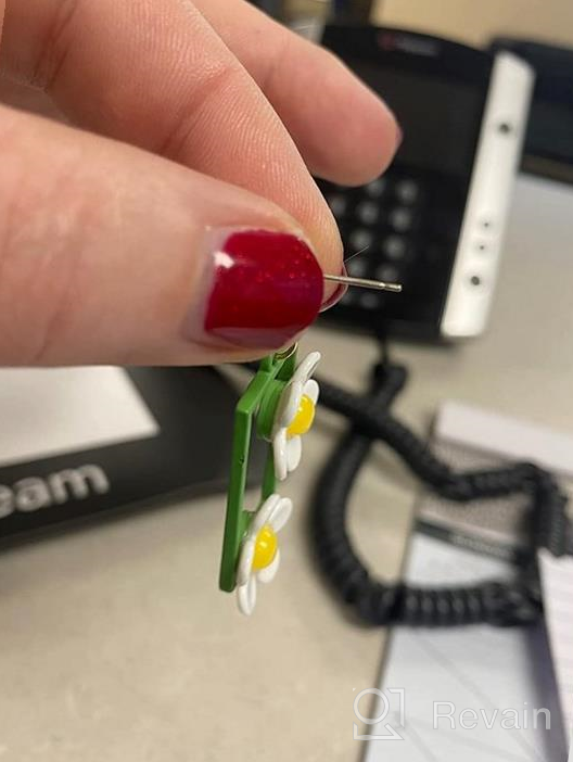 img 1 attached to 🌼 Bohemian Acrylic Yellow Flower Dangle Drop Earrings | Colorful Lightweight Stud Earrings for Women & Girls | Unique Geometry Statement Jewelry | Cute Gifts review by Draek Villareal