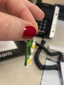 img 6 attached to 🌼 Bohemian Acrylic Yellow Flower Dangle Drop Earrings | Colorful Lightweight Stud Earrings for Women & Girls | Unique Geometry Statement Jewelry | Cute Gifts