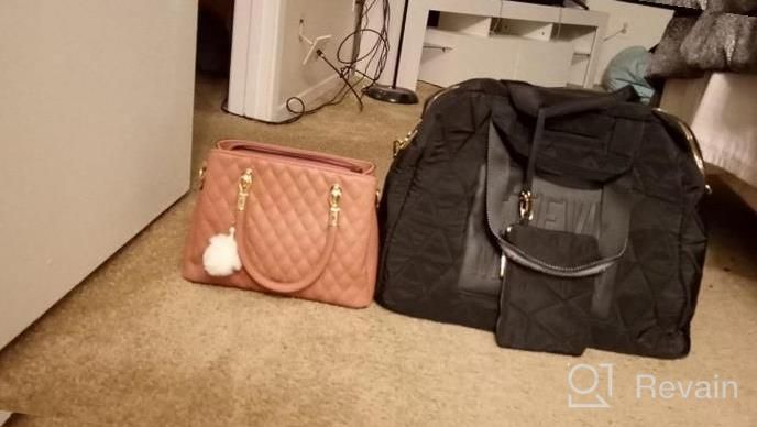img 1 attached to Lanpet Women Vintage Handbag Sequin Crossbody Shoulder Bag Kiss Lock PU Leather Messenger Tote Bag review by Julie Geier