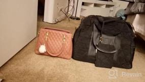 img 5 attached to Lanpet Women Vintage Handbag Sequin Crossbody Shoulder Bag Kiss Lock PU Leather Messenger Tote Bag