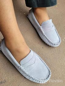 img 6 attached to Comfortable and Chic: Shenn Boys' Cute Slip-On Suede Leather Loafers Shoes S8884