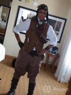 img 1 attached to Mens Steampunk Victorian Airship Pants Trousers Cosplay Costume Pirate Dressing review by Jason Flippen