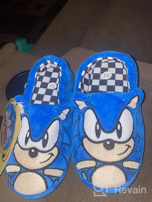 img 1 attached to 🦔 Sonic The Hedgehog Kids Plush Slippers: Embroidered Face, 3D Character Shoes review by Leon Yulharmanto