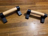 img 1 attached to SELEWARE Solid Wood Push Up Bars Parallettes Bars - Anti-Slip Handstand Bars For Calisthenics And Floor Workouts With Sturdy Metal Bracket - Supports Up To 600 Lbs - Size: 10 X 6.5 X 4 Inches review by David Mills