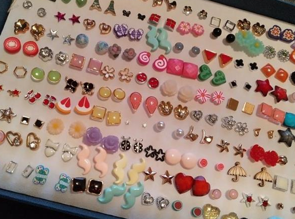 img 1 attached to NEWITIN 100 Pairs Colorful Cute Stud Earrings: Hypoallergenic Plastic Earrings for Girls and Women review by Tami Francis