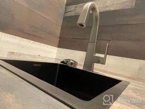 img 6 attached to TORVA 25X18 Inch Gloss Black Ceramic Coating NanoTek Undermount Kitchen Sink With PVD Coated Gunmetal And Stainless Steel - Perfect For Wet Bars And Prep Areas