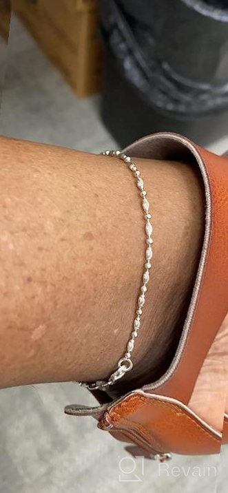 img 1 attached to Sterling Silver Diamond-Cut Anklet: MiaBella'S Italian-Made Bead Ball Chain For Women And Teens review by Matt Wigfall